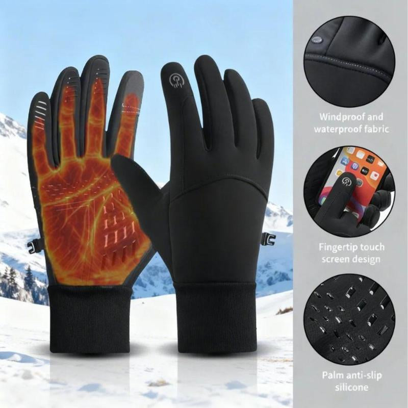 Outdoor Winter Gloves, Touchscreen Andwindproof Full-Finger Gloves for Sports, Travel,And Daily Activities